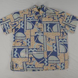 Reyn Spooner Alfred Shaheen Primative Print Pullover Hawaiian Shirt Mens XL ***